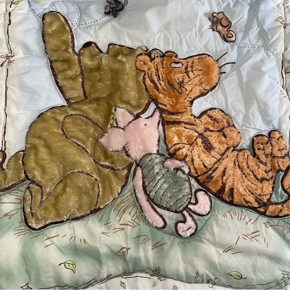 Vintage Winnie The Pooh Friends 3D Calliope Crib Quilt Comforter Tigger Piglet - Picture 4 of 8
